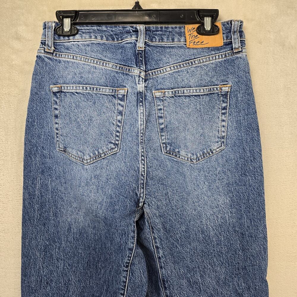 We The Free People Womens 29 Blue Relaxed Straight Slouch Frayed Hem - Picture 9 of 15